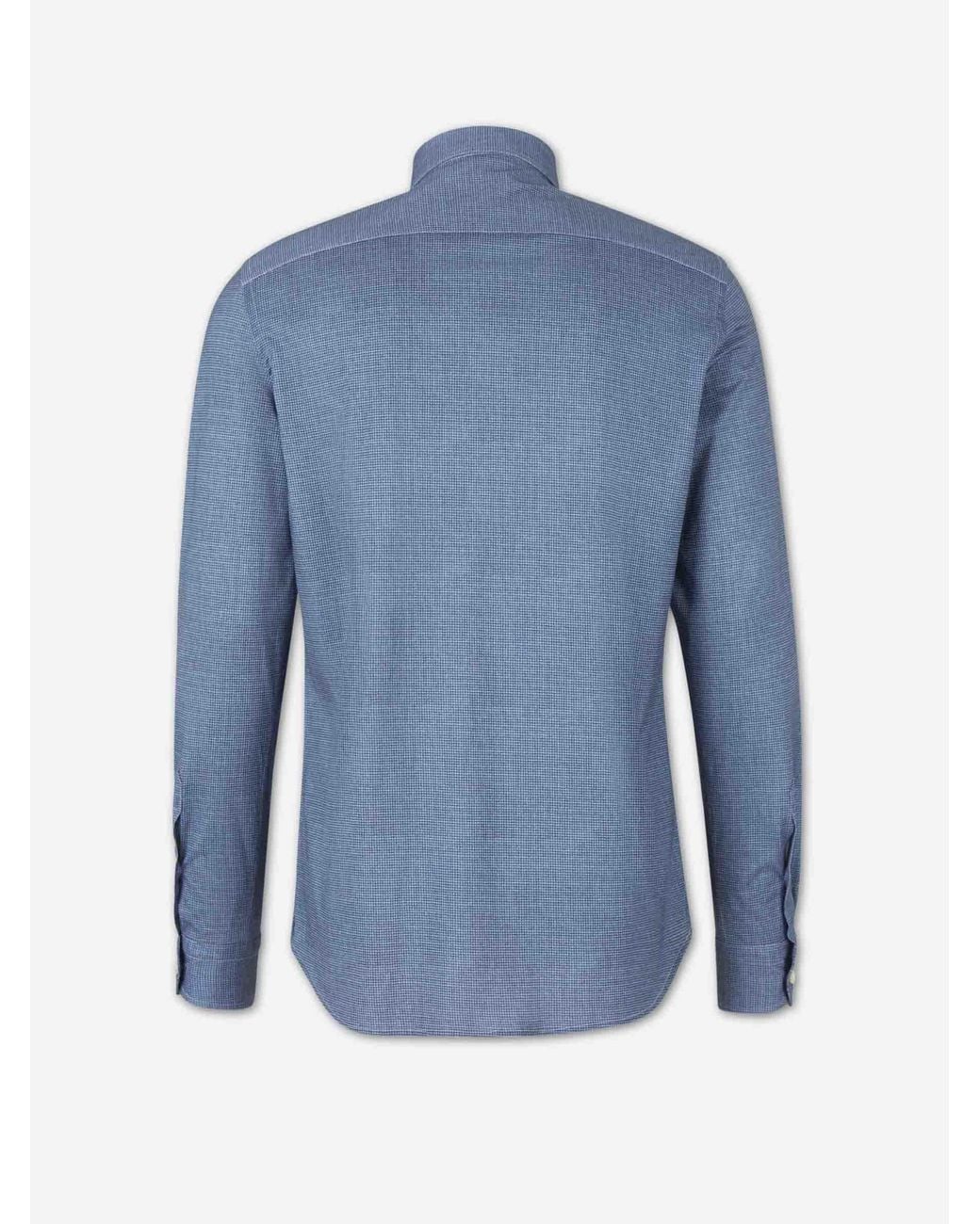 Santa Eulalia Blue Printed Cotton Shirt for men
