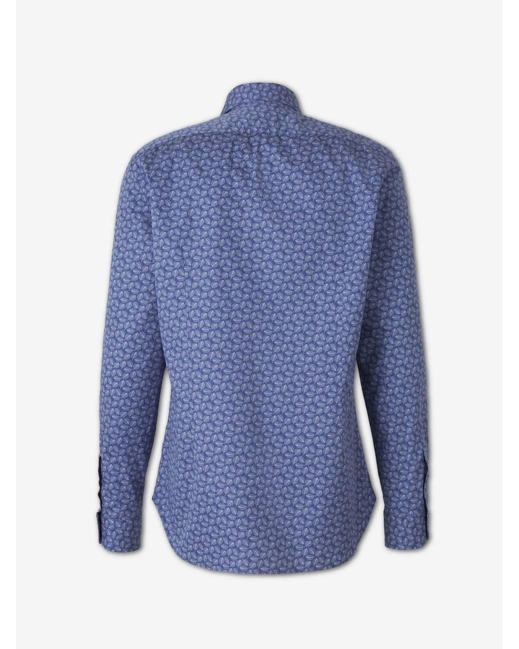 Vincenzo Di Ruggiero Blue Printed Cotton Shirt for men