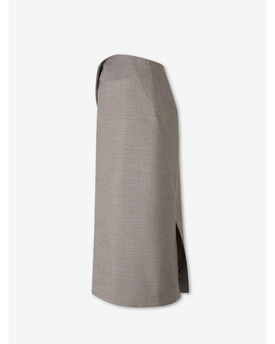 Jil Sander Gray Plaid Wrap Skirt