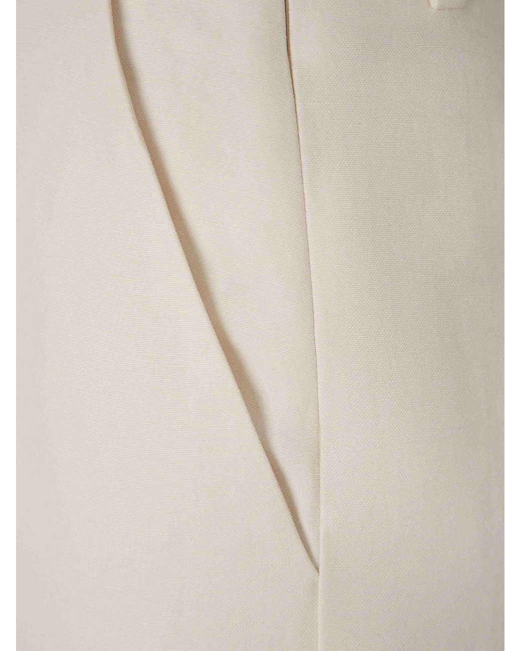 Khaite White Straight Leg Trousers