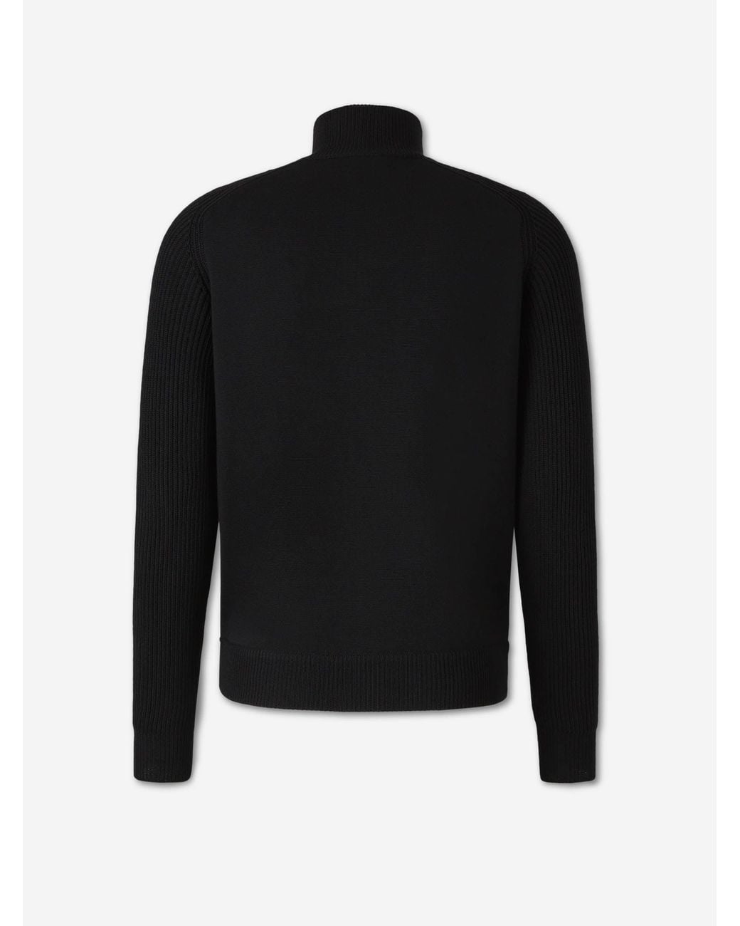 Santa Eulalia Black Wool Cardigan With Zipper for men