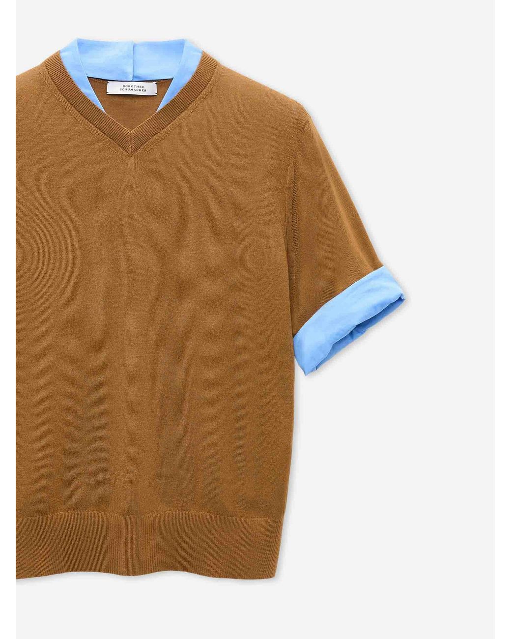 Dorothee Schumacher Brown Layered Wool Sweater