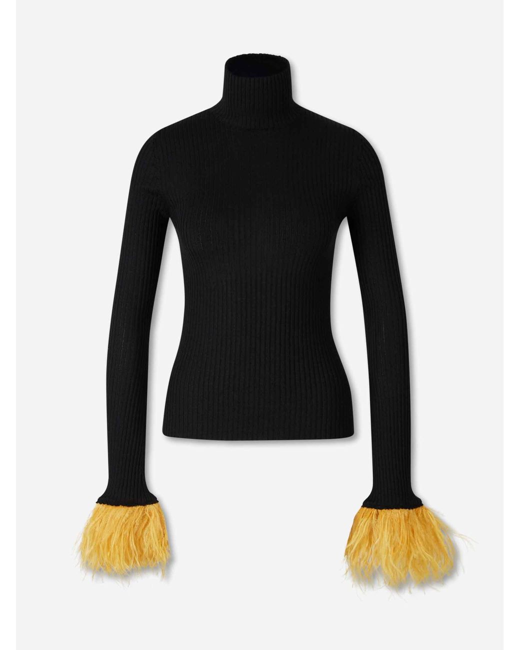 LaDoubleJ Black Ribbed Feather T-Shirt