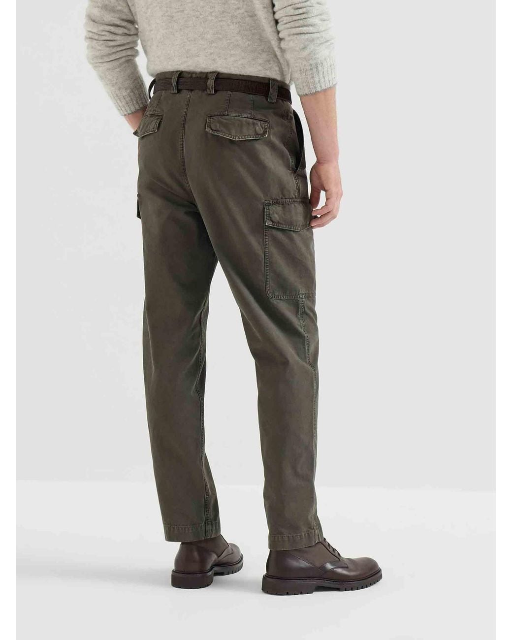 Brunello Cucinelli Gray Straight Leg Pants Cargo for men