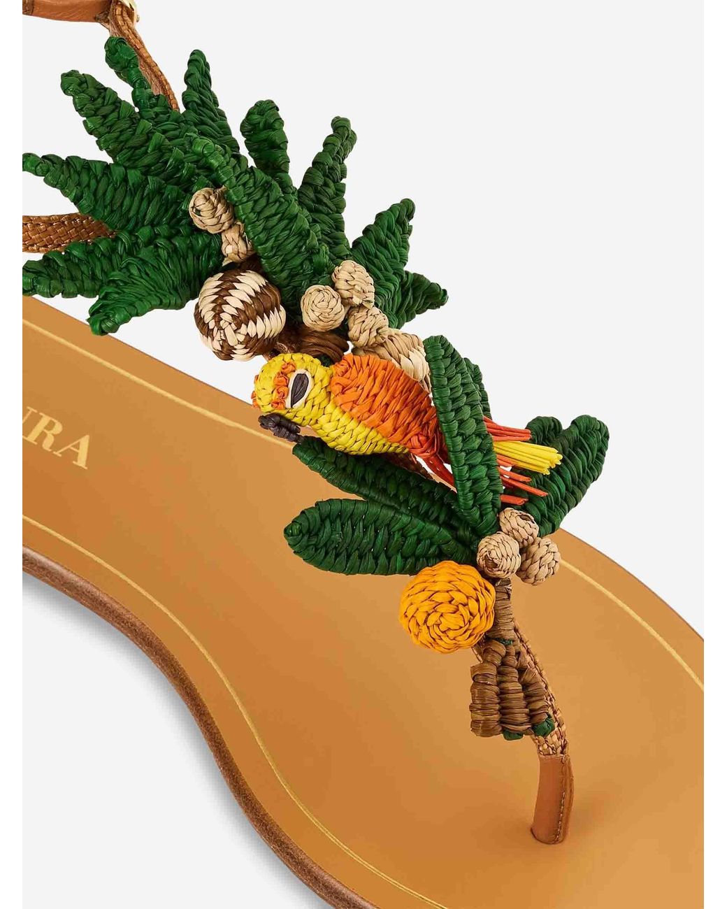 Aquazzura Natural Birdsong Flat Sandals