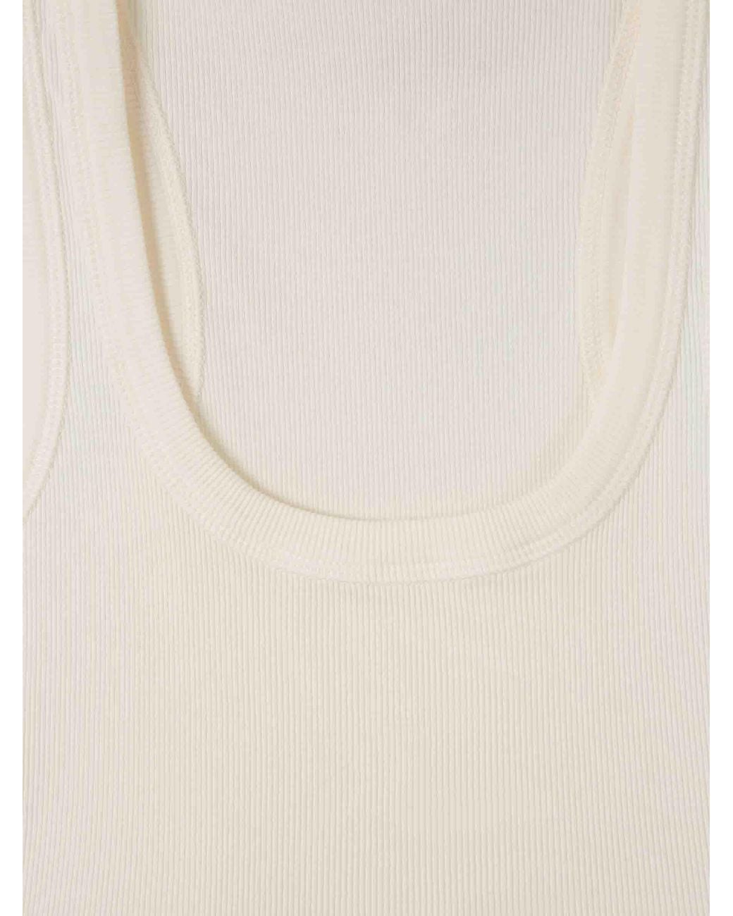 Jacquemus White Ribbed Tank Top