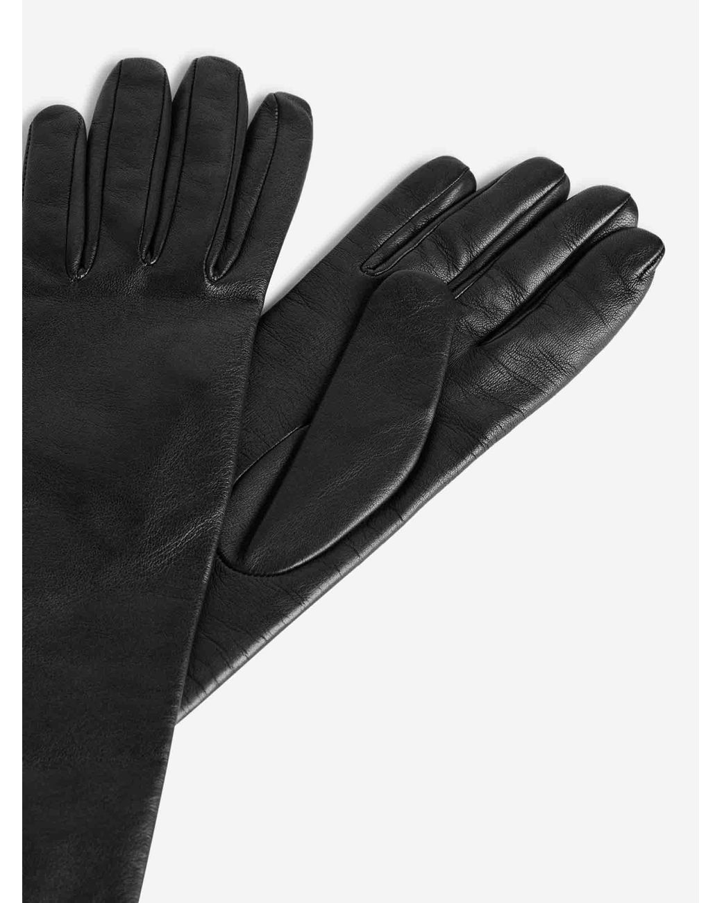Totême Black Extra-Long Leather Gloves