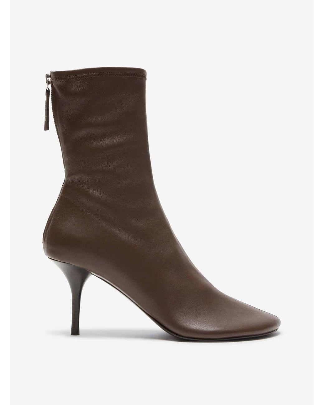 Acne Brown Elastic Leather Ankle Boots