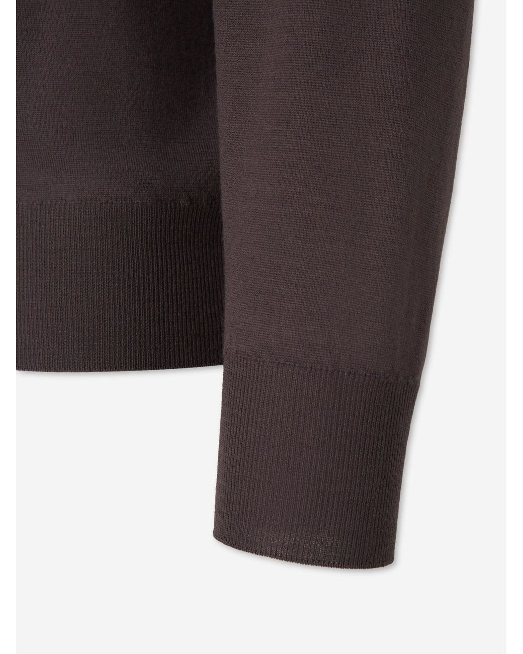 Canali Brown Wool Zip Cardigan for men