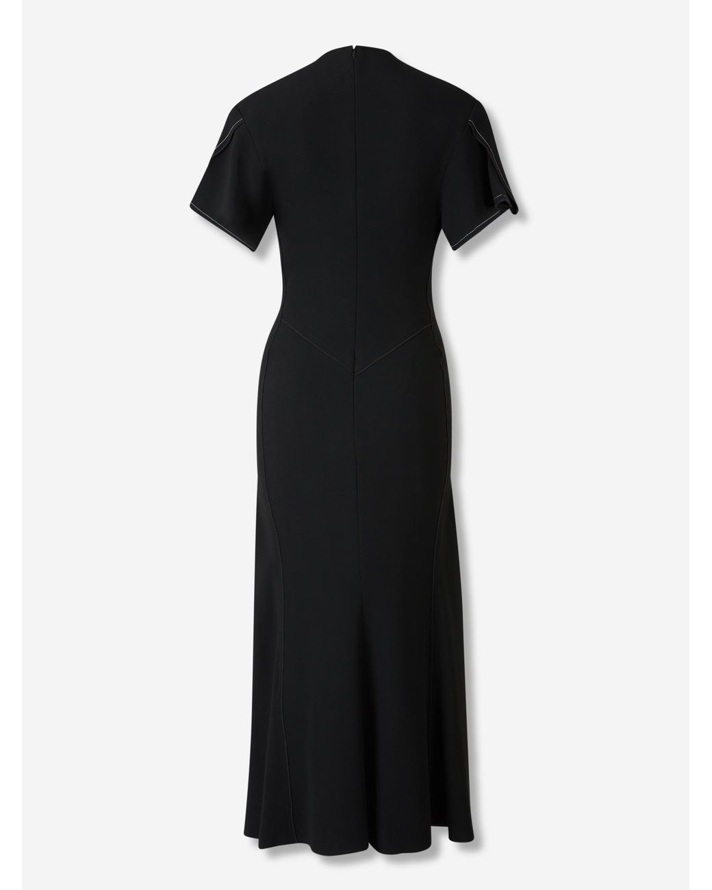Victoria Beckham Black Crepe Midi Dress