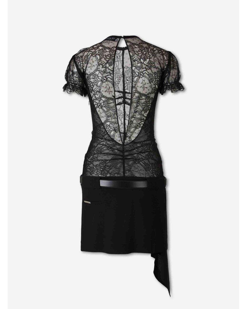 The Attico Black Lace Mini Dress