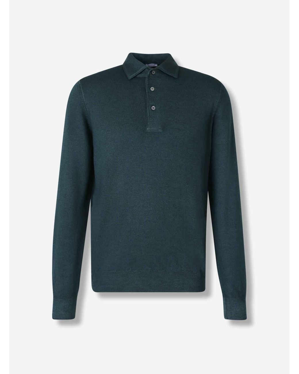 Santa Eulalia Blue Polo Collar Sweater for men