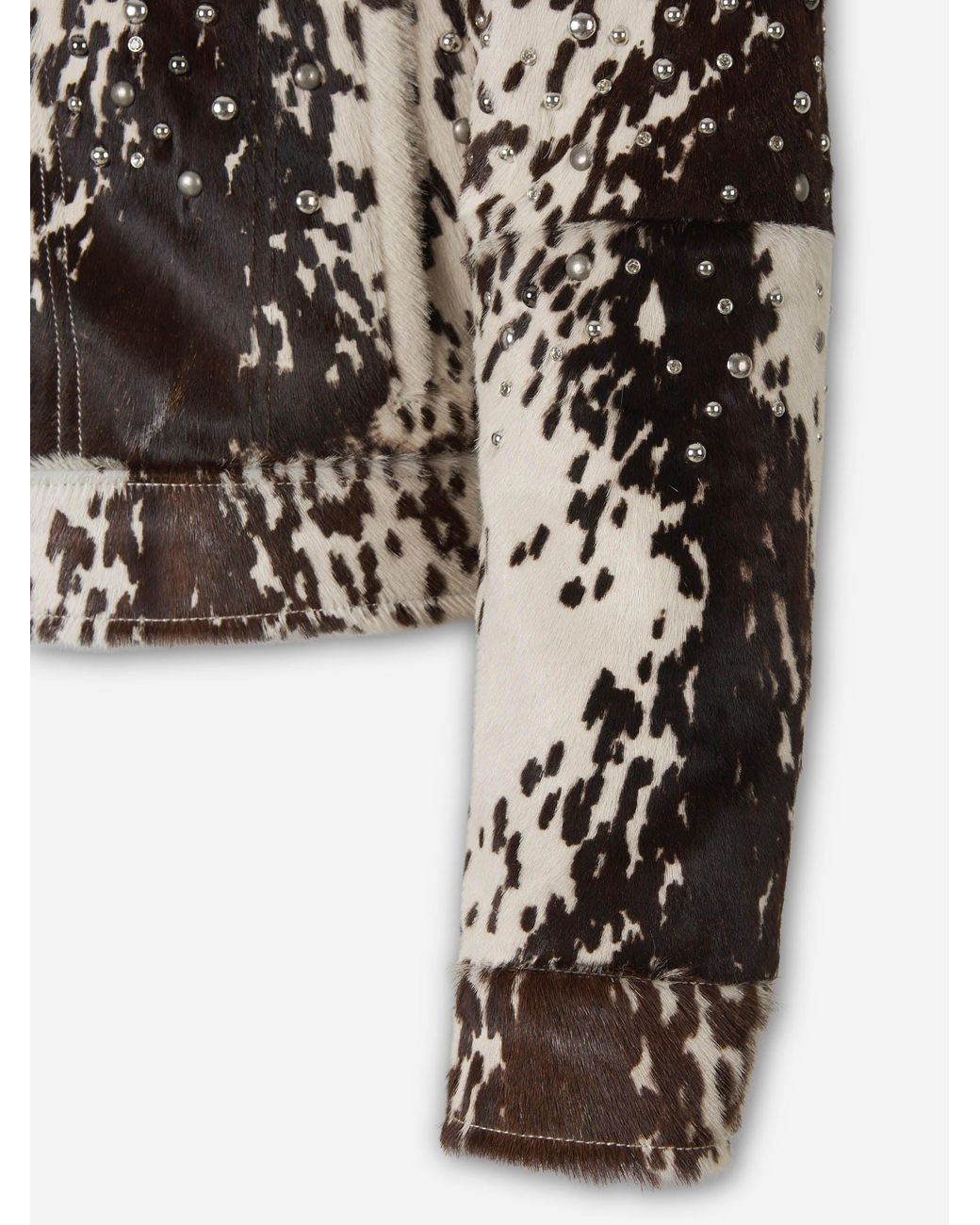 Amiri White Leather Jacket With Crystals And Studs for men