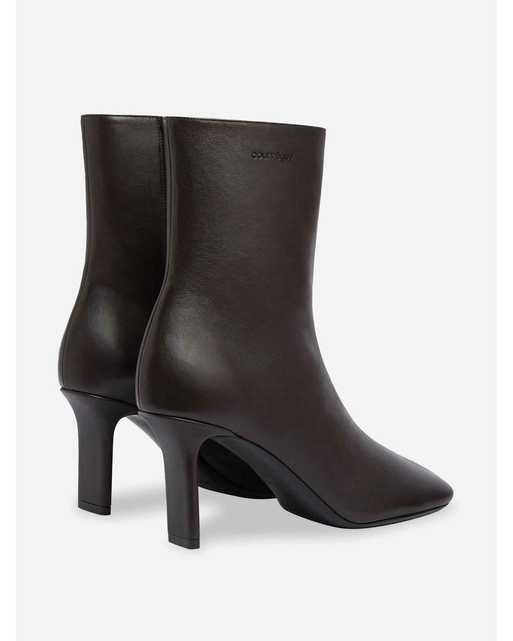 Courreges Brown Square Toe Ankle Boots