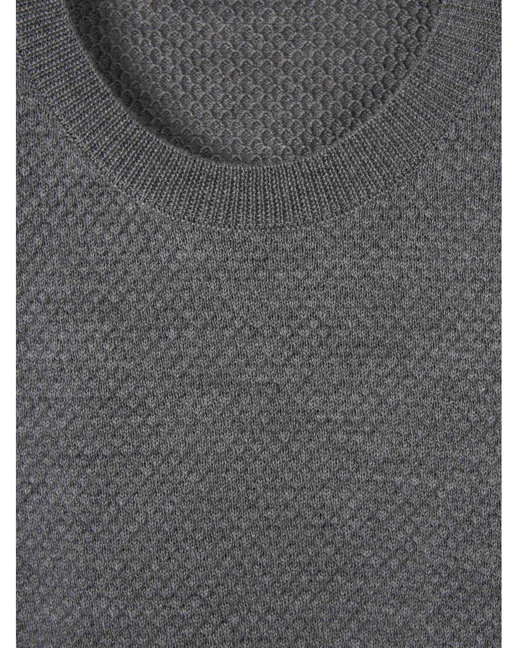 Zanone Gray Crew Neck Sweater for men