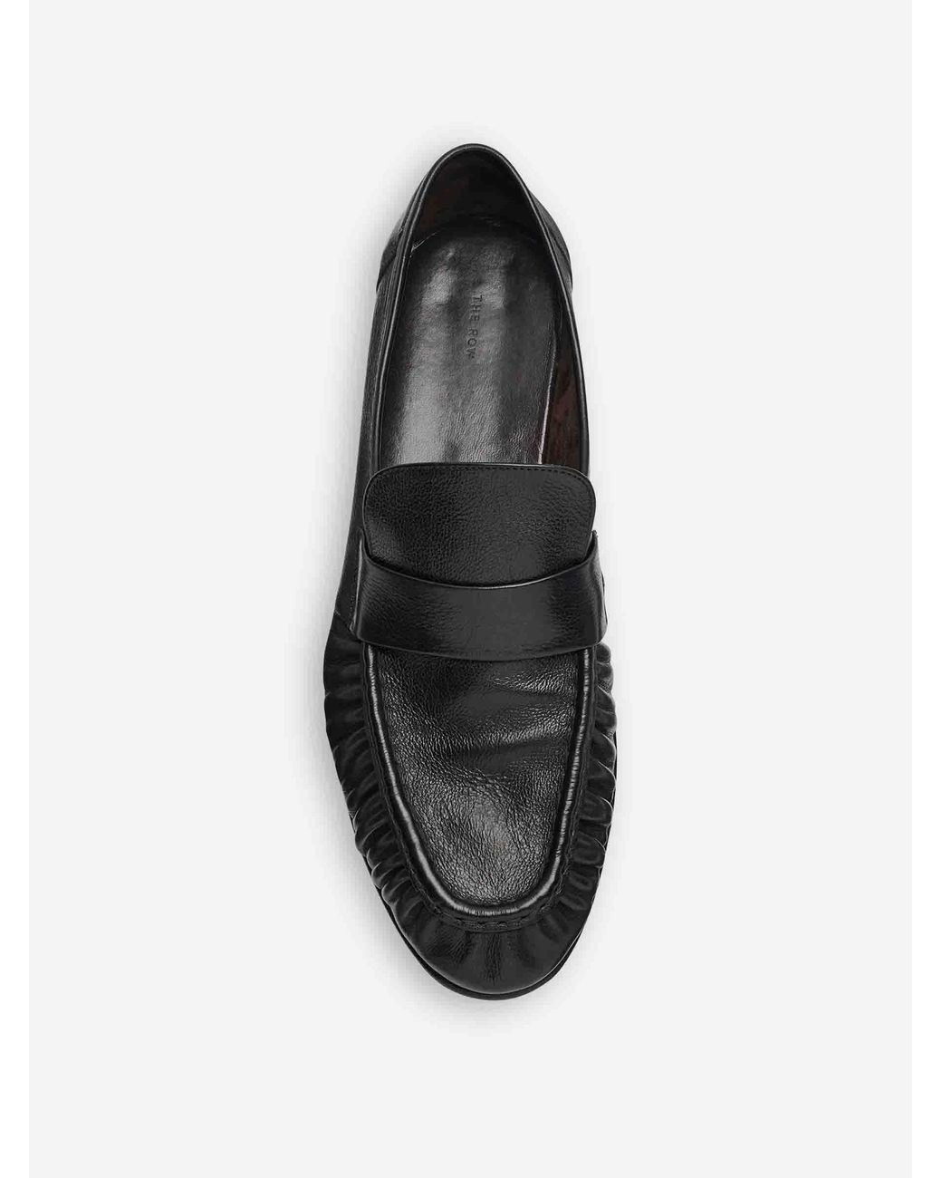 The Row Black Gathered Loafers for men