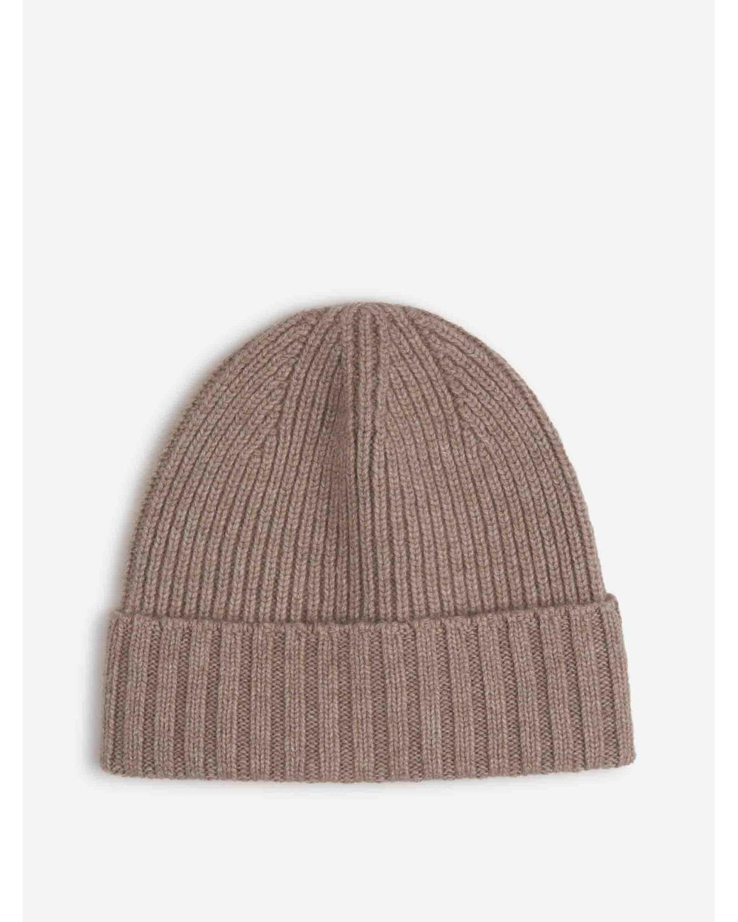 Santa Eulalia Brown Ribbed Cashmere Hat for men
