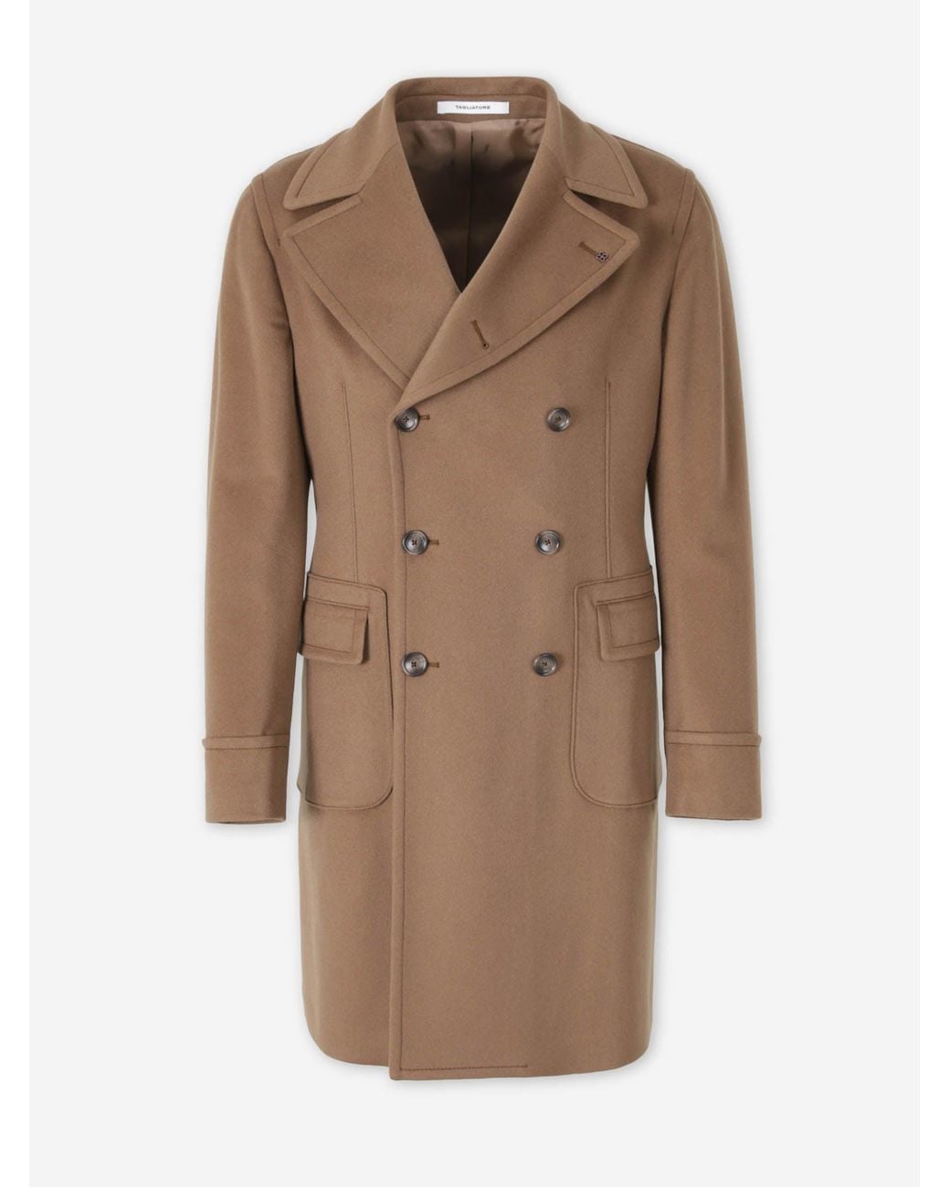 Tagliatore Brown Long Cashmere Coat for men