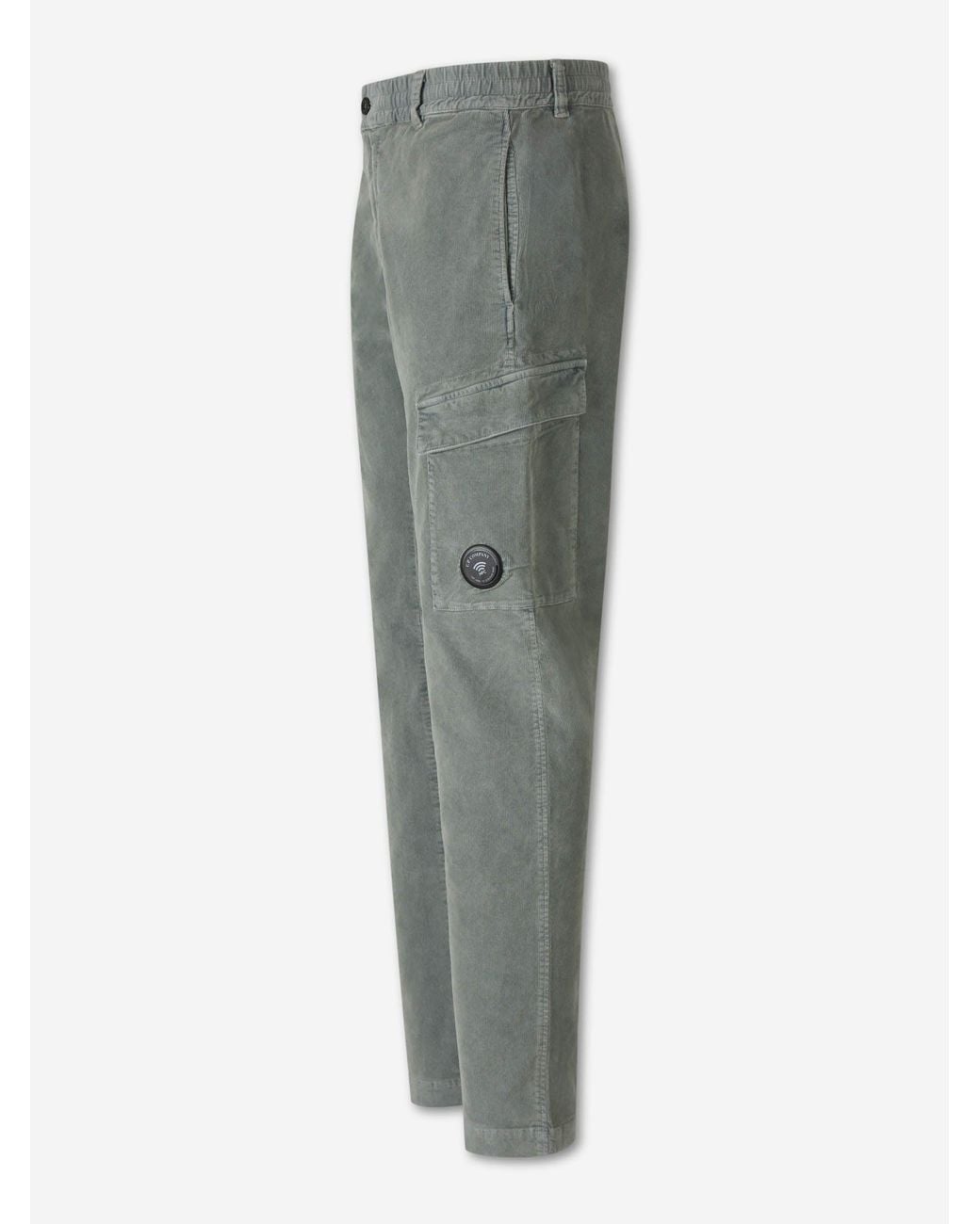 C P Company Gray Cargo Corduroy Pants for men