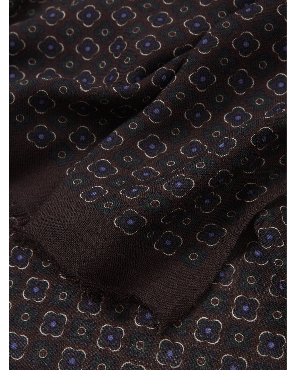 Santa Eulalia Gray Printed Wool Scarf for men