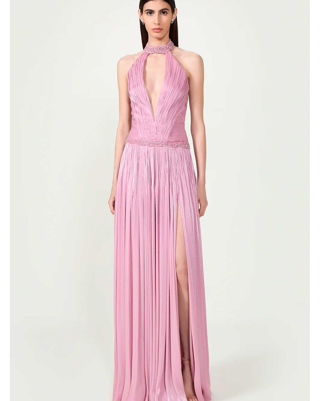 Costarellos Pink Juliette Pleated Dress