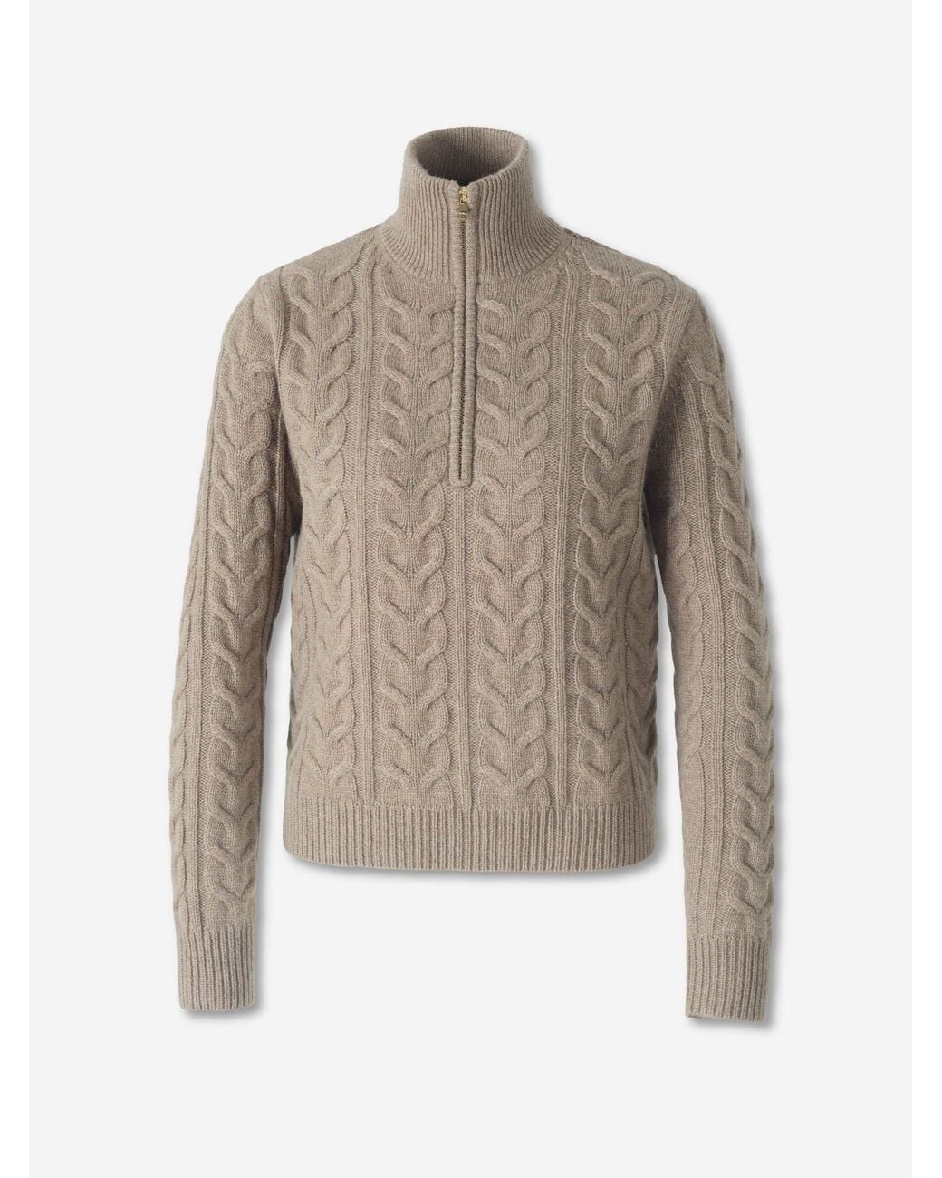 Max Mara Natural Cashmere Cable Knit Jersey