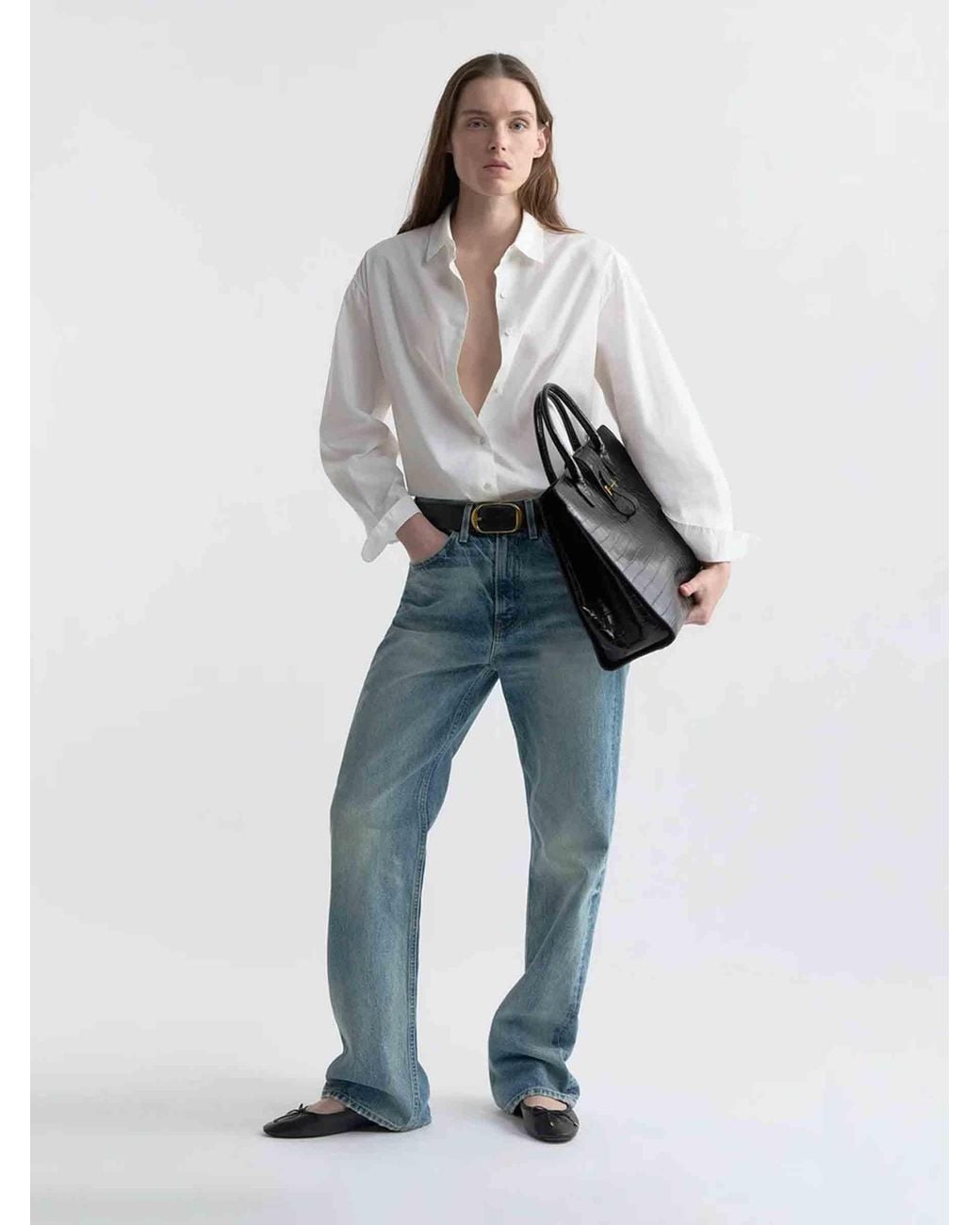 Nili Lotan Blue Mitchell Straight Leg Jeans