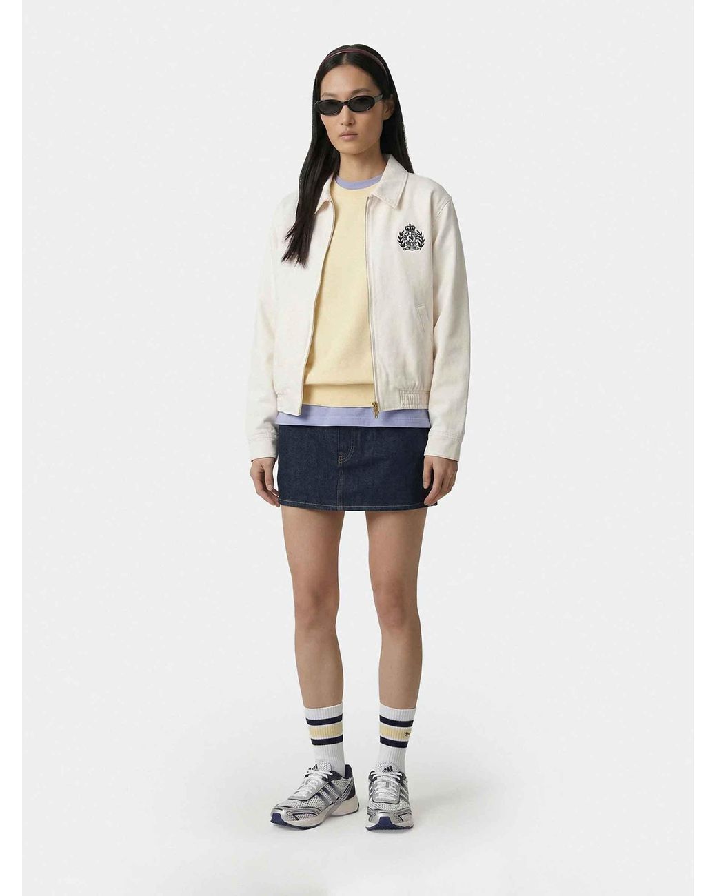 Sporty & Rich Natural Ny Crest Prep Jacket