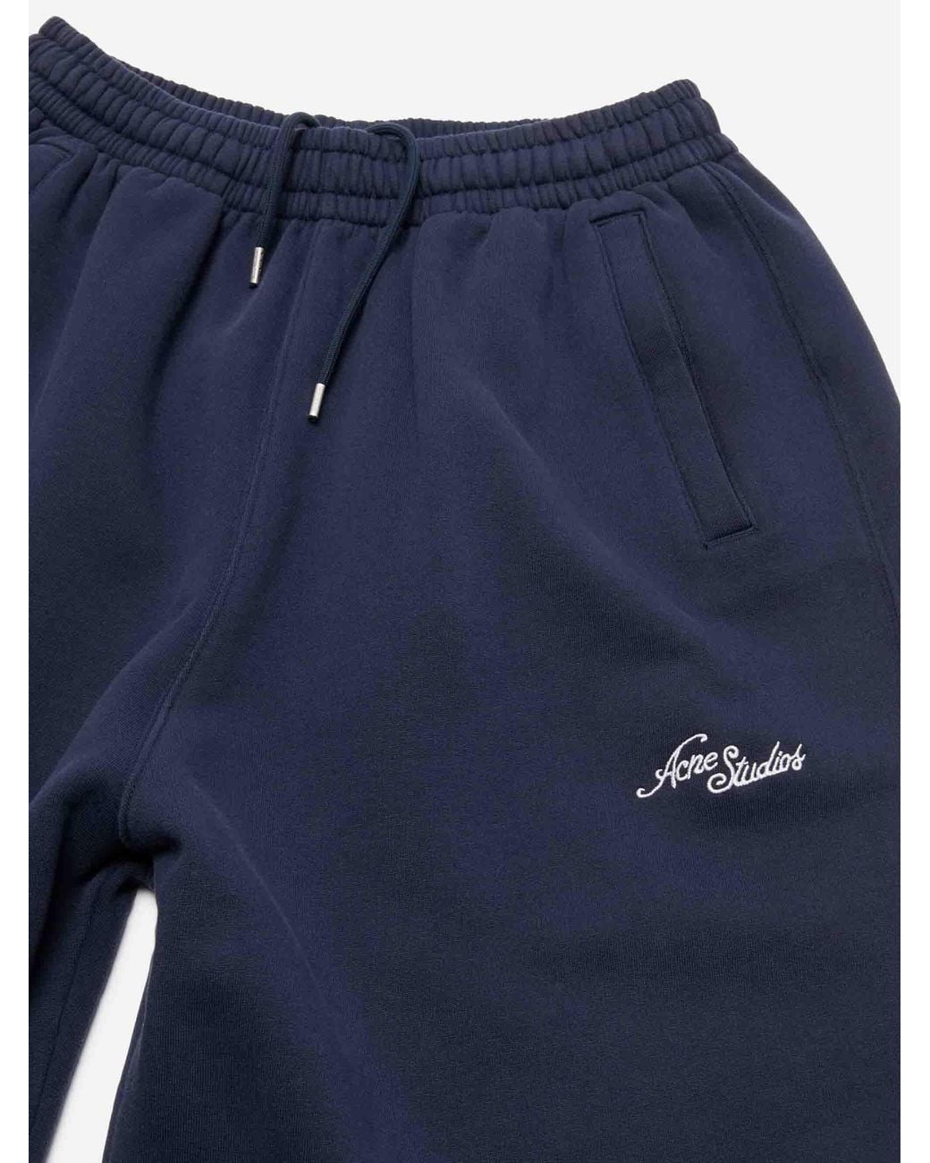 Acne Blue Cotton Logo Joggers for men