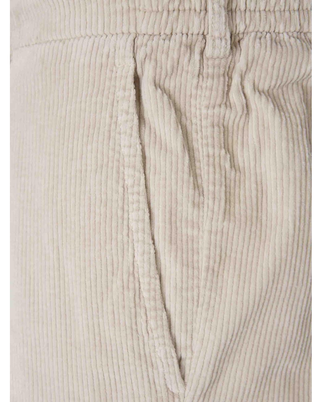 Marco Pescarolo Natural Corduroy Straight Trousers for men