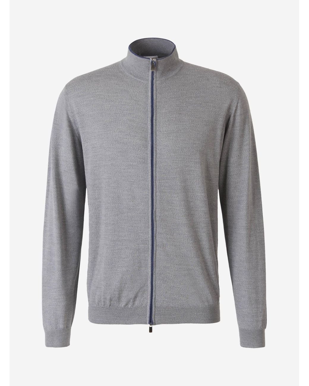 Santa Eulalia Gray Wool Knit Cardigan for men