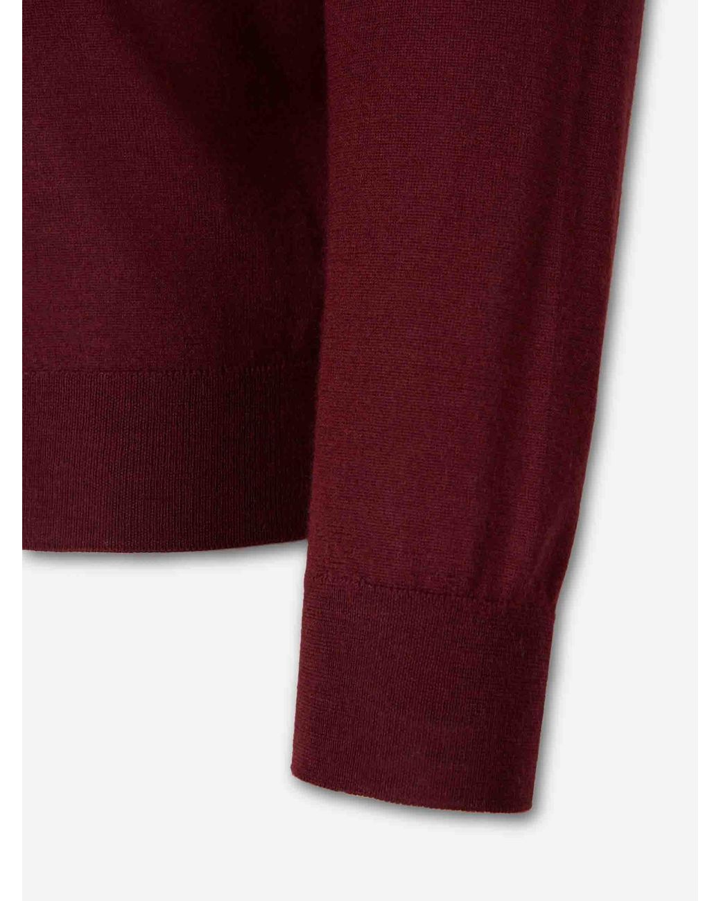 Santa Eulalia Red Thin V-Neck Sweater for men