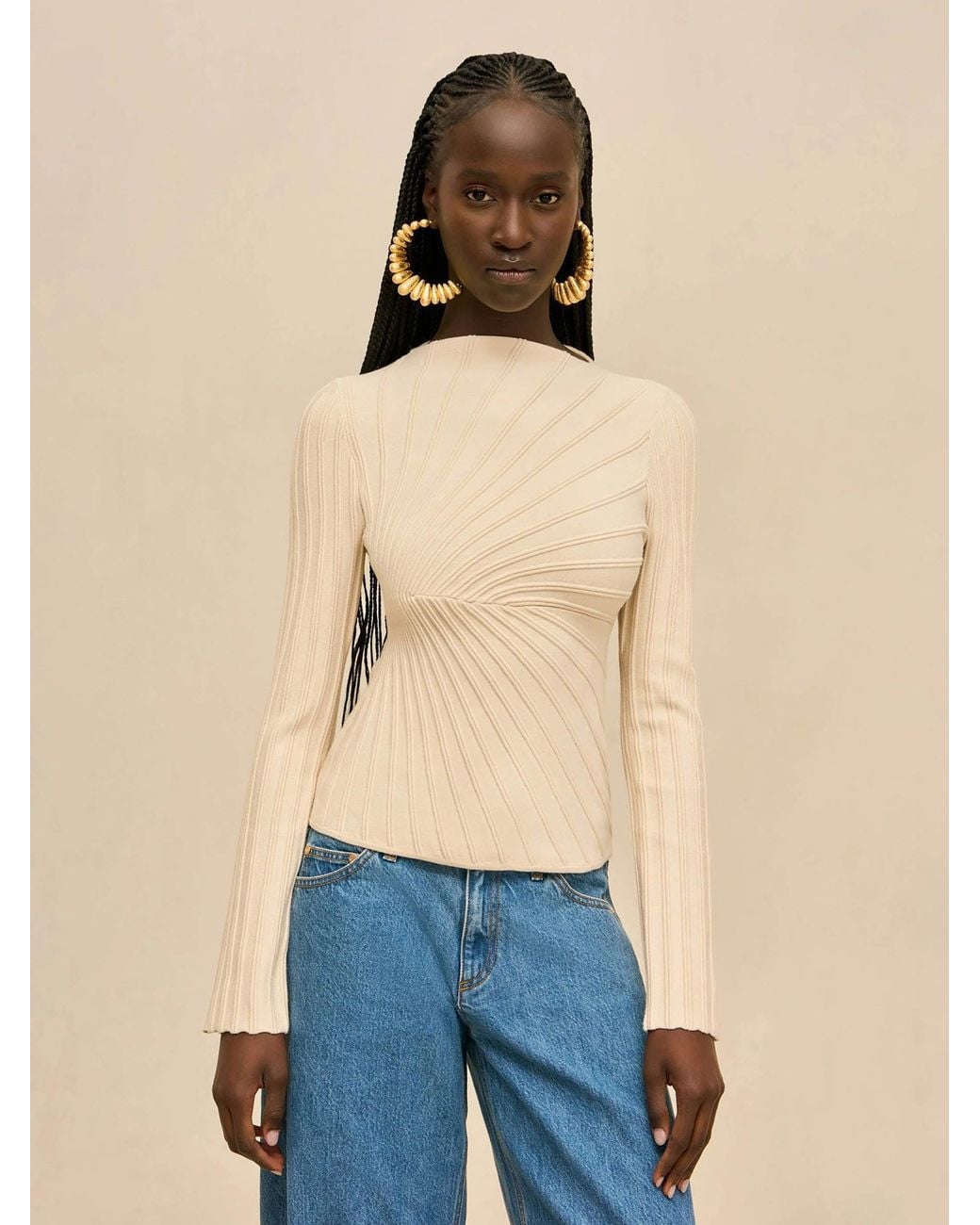 Cult Gaia White Paulette Knit T-Shirt