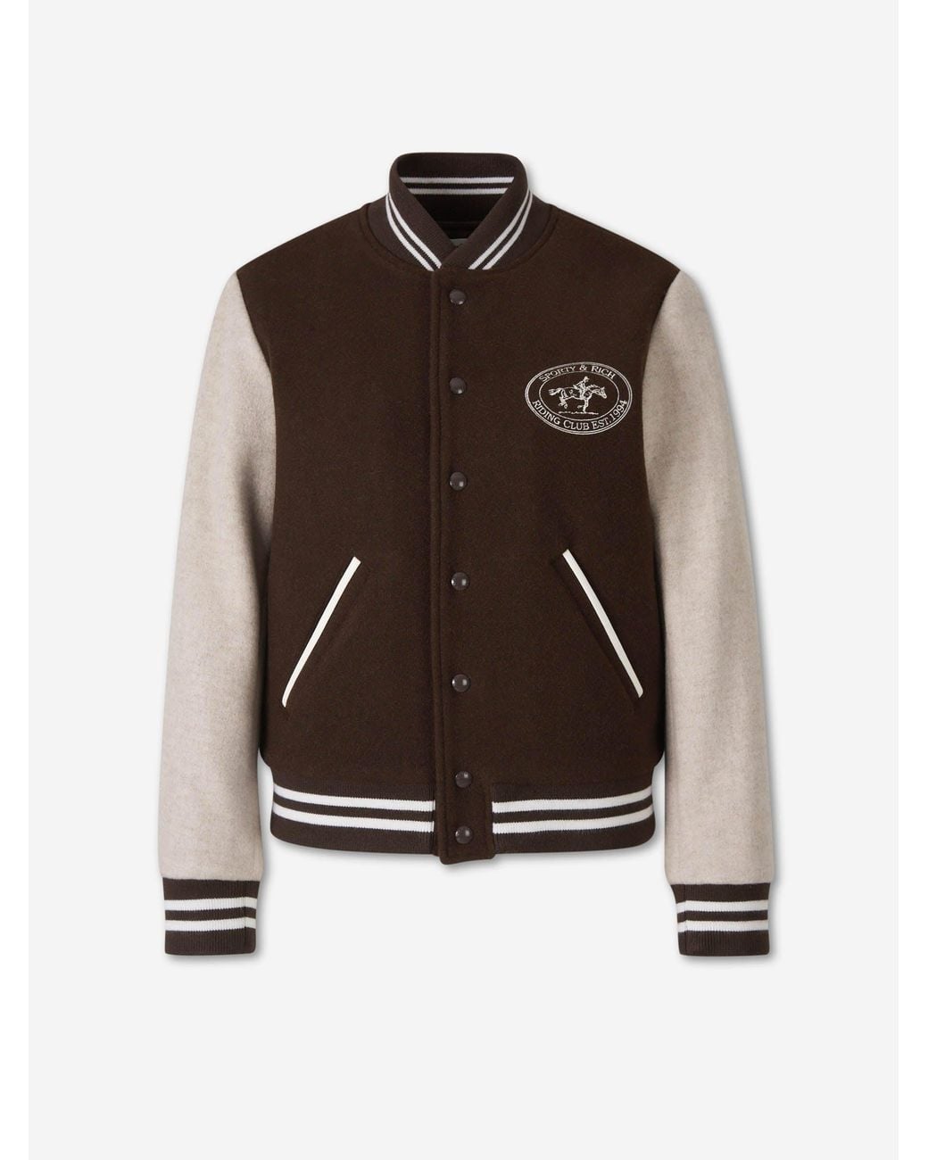 Sporty & Rich Brown Wool Bomber Jacket