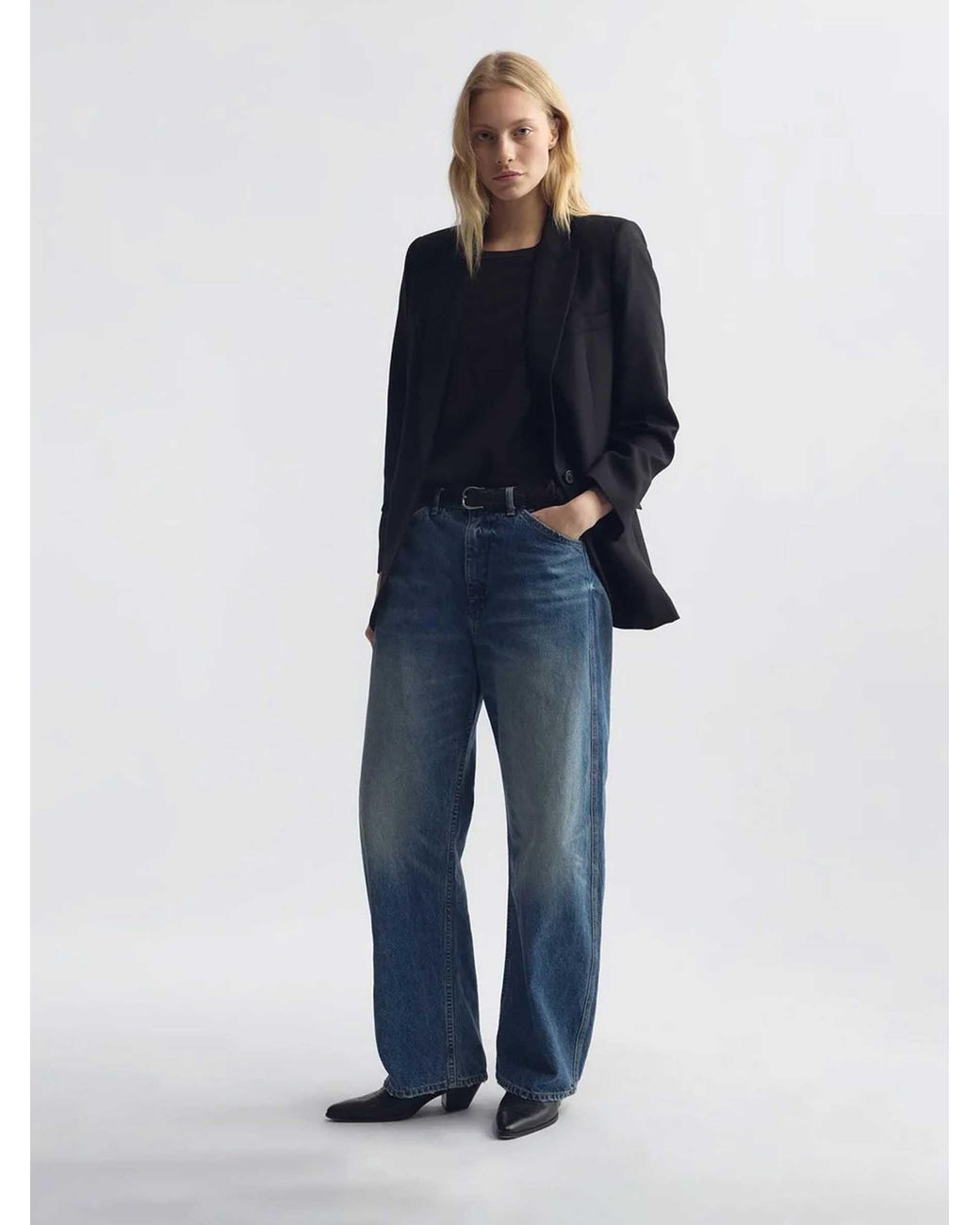 Nili Lotan Blue Cotton Straight Leg Jeans