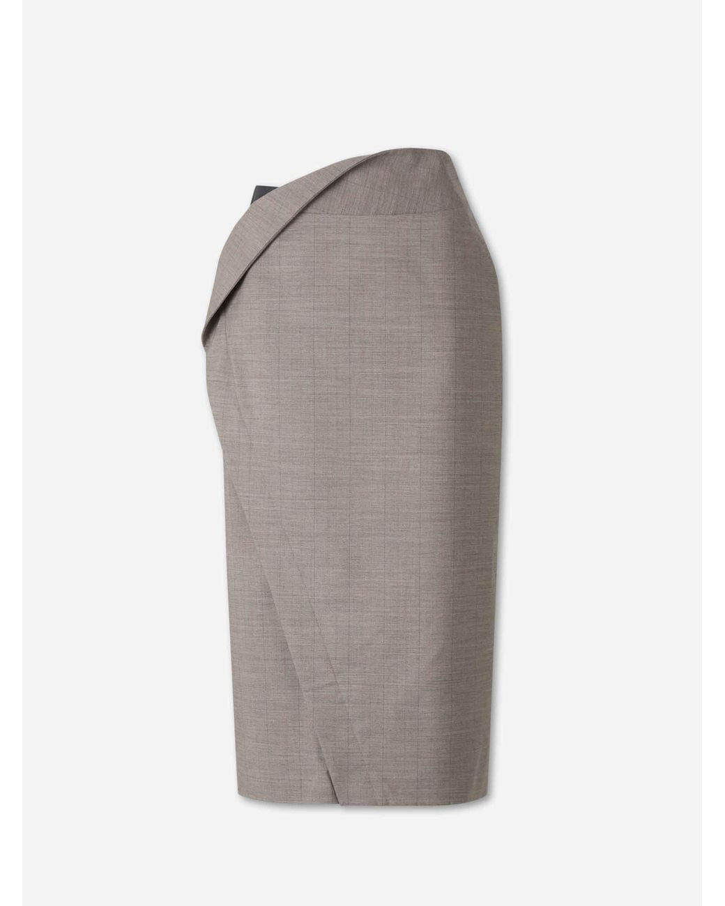 Jil Sander Gray Plaid Wrap Skirt