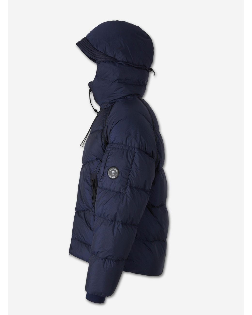 C P Company Blue Short Polyamide Down Jacket for men