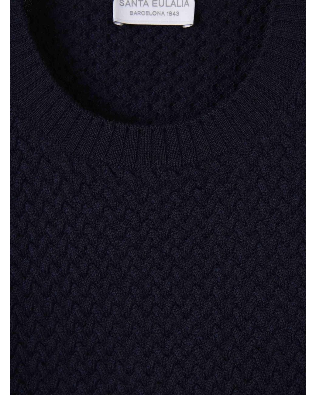 Santa Eulalia Blue Braided Effect Sweater for men
