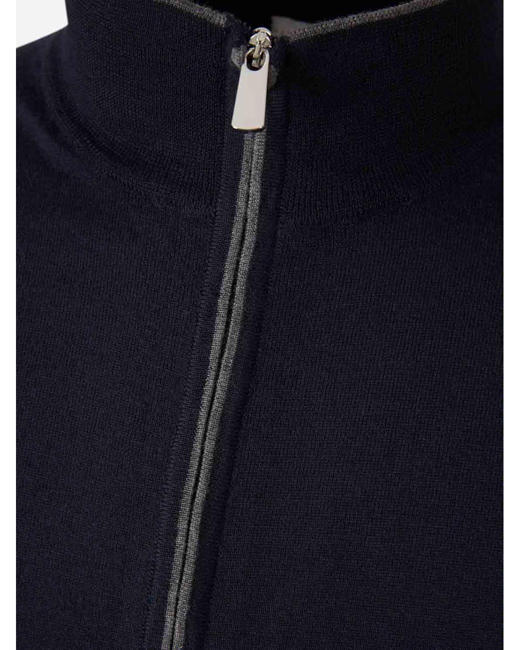 Santa Eulalia Blue Merino Wool Cardigan for men