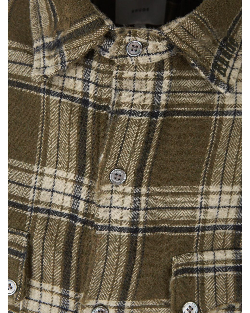 Rhude Green Plaid Overshirt for men
