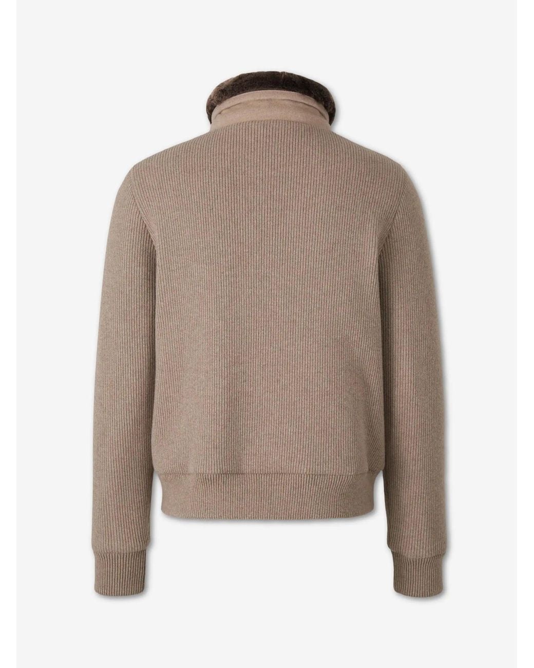 Moorer Natural Quilted Knit Jacket for men