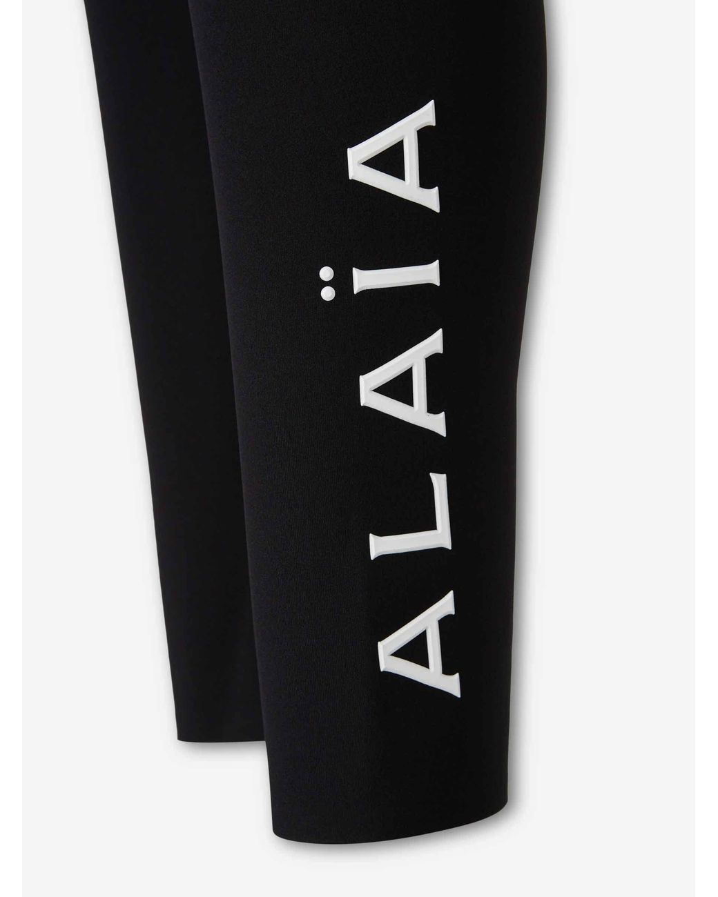 Alaïa Black Technical Leggings With Logo