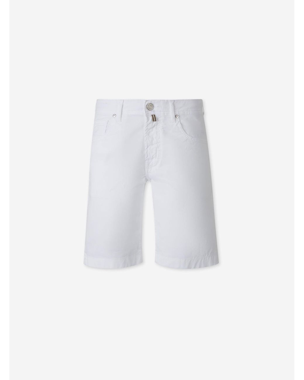 Jacob Cohen White Straight Bermuda Shorts for men
