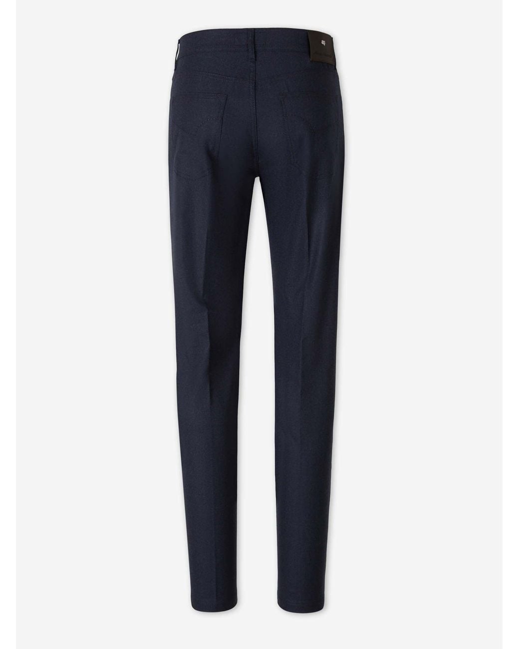 Marco Pescarolo Blue Cashmere Straight Leg Trousers for men