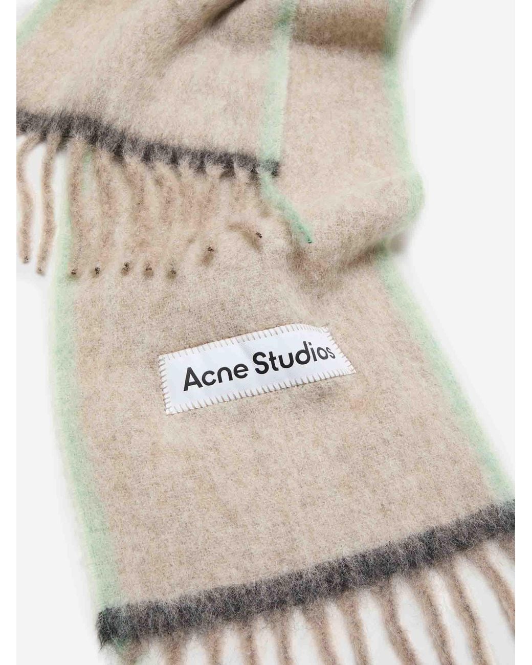 Acne White Wool Knit Scarf