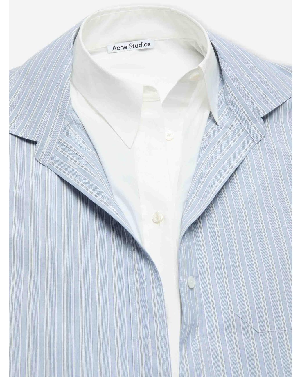 Acne Blue Striped Layered Shirt