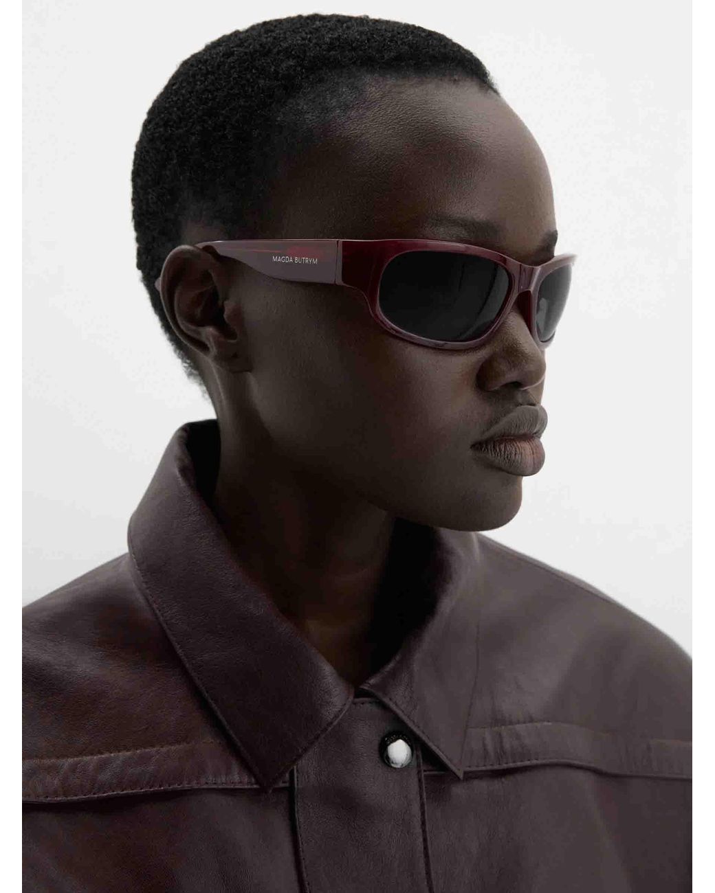 Magda Butrym Brown Oversized Leather Jacket