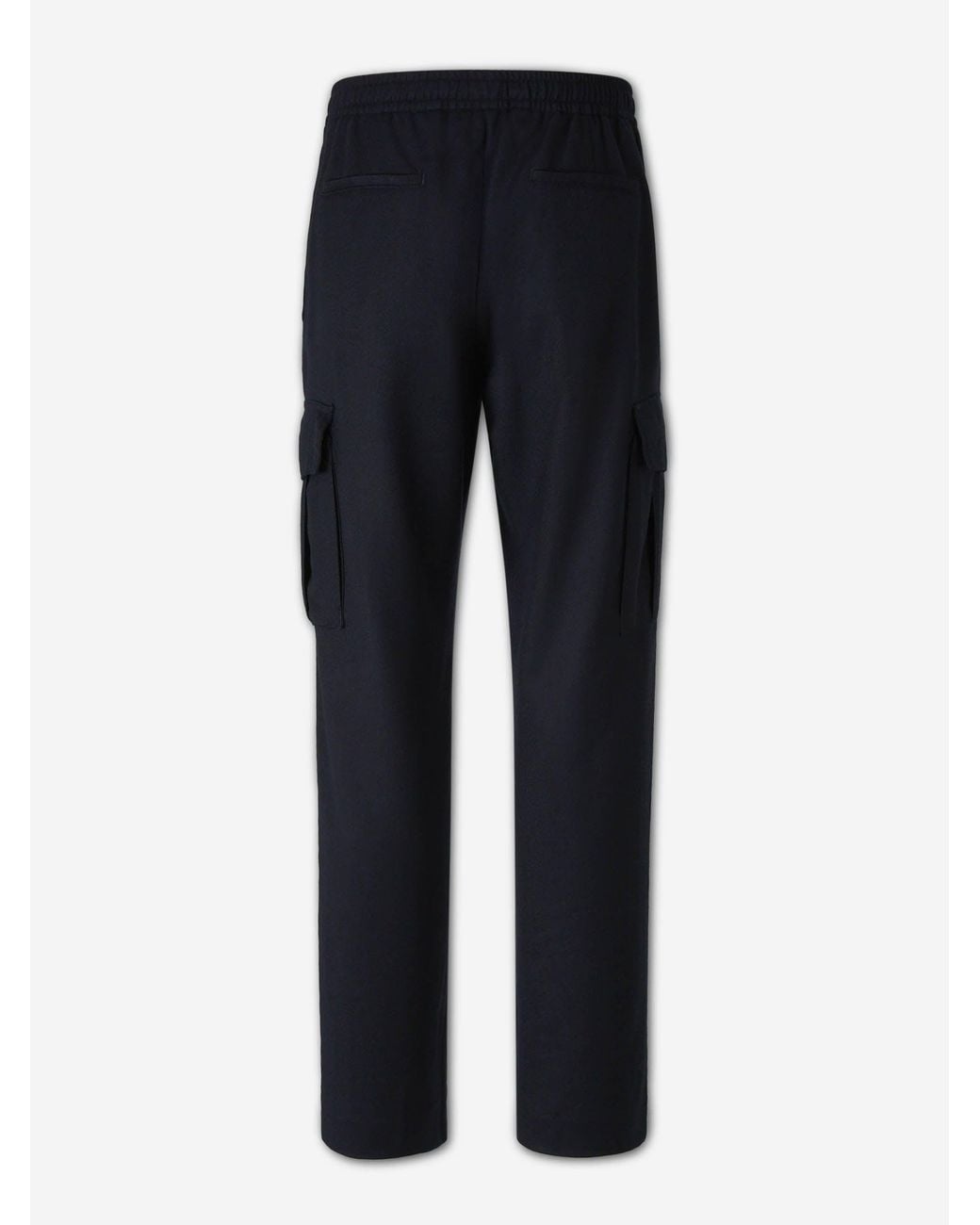 Canali Blue Straight Wool Trousers for men