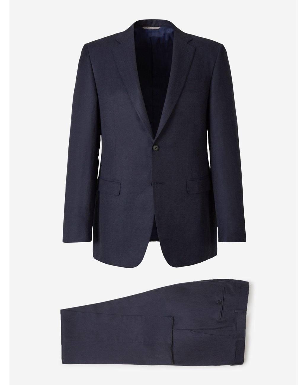Canali Blue Linen And Silk Suit for men
