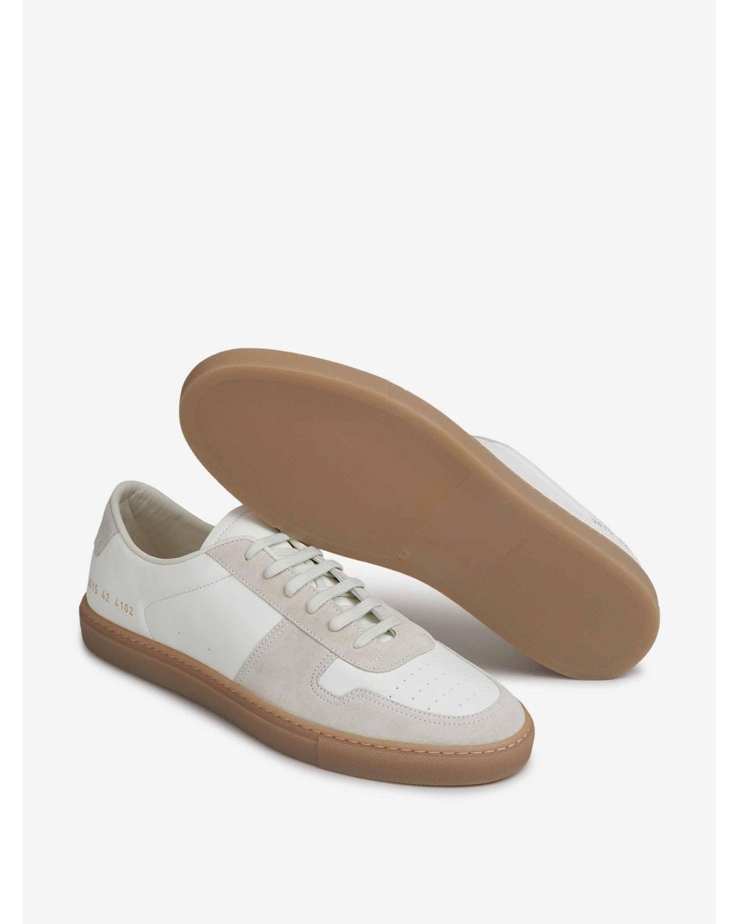 Common Projects White Suede-Panelled Leather Sneakers for men